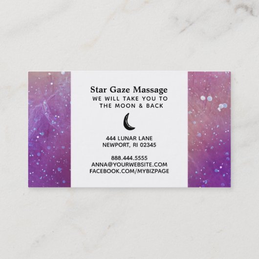*~*の抽象芸術の宇宙のNebualの宇宙星のグリッター 名刺 (裏面)