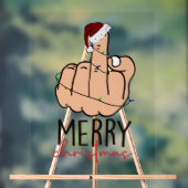 の指与え型サンタハットのクリスマス アクリルサイン (ニュートラル)