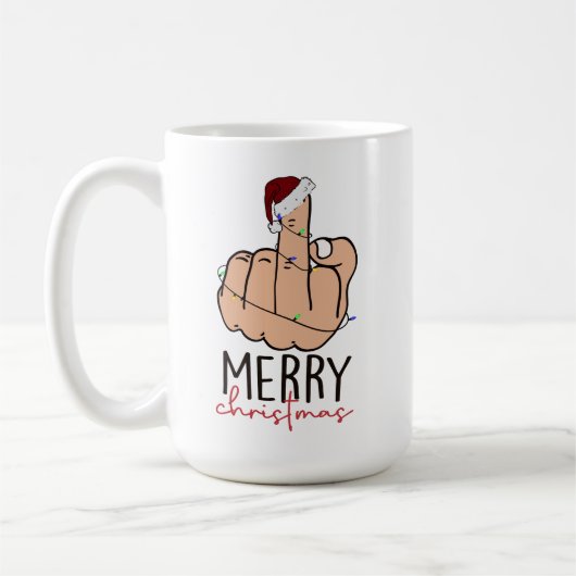 の指与え型サンタハットのクリスマス コーヒーマグカップ (左)