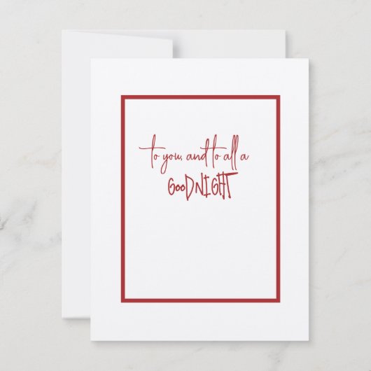 の指与え型サンタハットのクリスマス ノートカード (裏面)