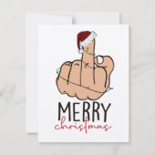 の指与え型サンタハットのクリスマス ノートカード (正面)