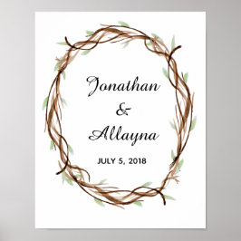 の指紋結婚リースゲストブックの代替 ポスター