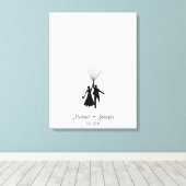 の指結婚紋バルーンゲストブック キャンバスプリント (インサイチュ (ウッドフロア))