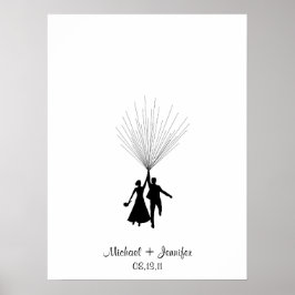 の指結婚紋バルーンゲストブック ポスター