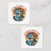 の救一晩中続く – サックスの選手のために スクエア名刺 (正面/裏面)