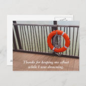 の救命ブイ、感謝ありがとう ポストカード (正面/裏面)