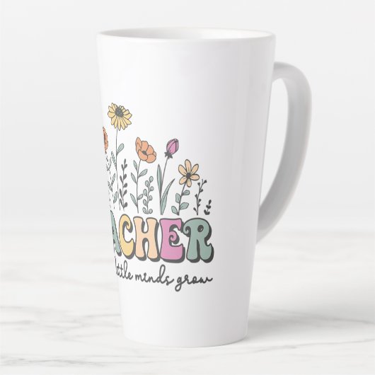 の救済小さな心が成長 – フローラの献上品 カフェラテマグ (右アングル)