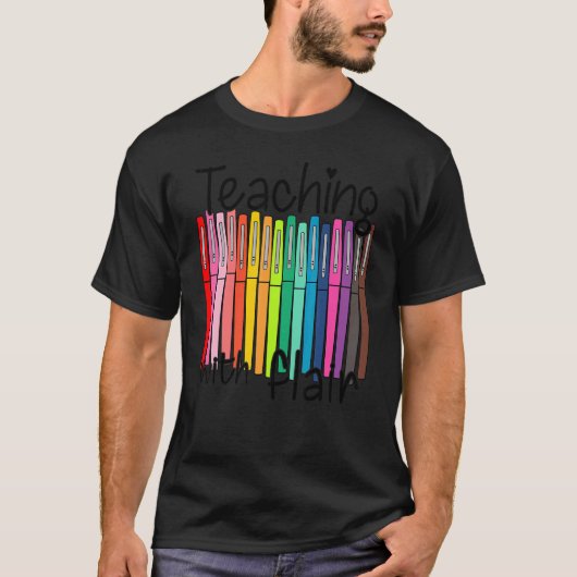 の教えとしゃれているの喜び教え先生 Tシャツ (正面)