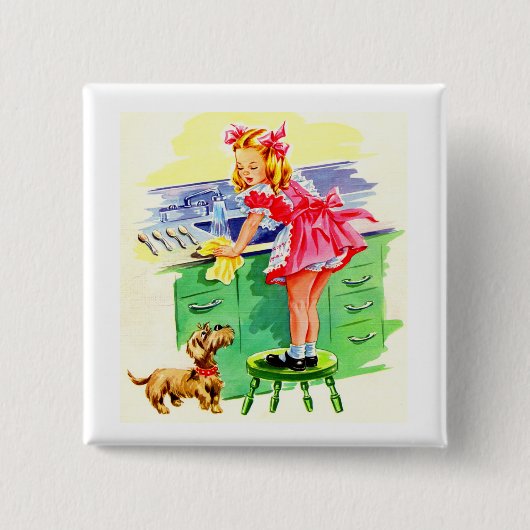 の教えローバー料理の洗い方 缶バッジ (正面)