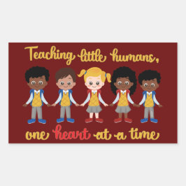 の教え小さな人間は一度に一つのハート 長方形シール