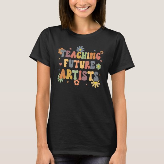 の教え未来アーティストレトロ先生学生Wom Tシャツ (正面)