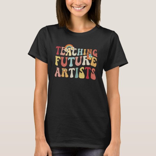 の教え未来アーティストレトロ先生学生Wom Tシャツ (正面)