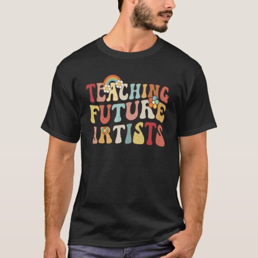 の教え未来アーティストレトロ先生学生Wom Tシャツ (正面)