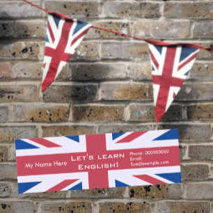 の教え英語 – の広告カード スキニー名刺