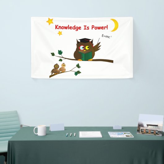 の教え賢いフクロウ 横断幕 (トレードショー)