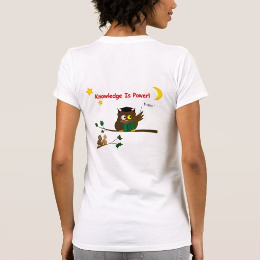 の教え賢いフクロウ Tシャツ (裏面)