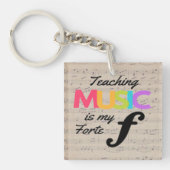 の教え音楽は僕の得意の音楽先生ユーモア キーホルダー (正面)
