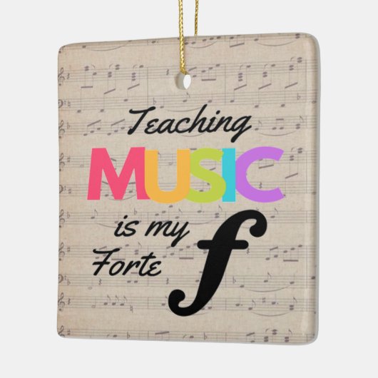 の教え音楽は僕の得意の音楽先生ユーモア セラミックオーナメント (左)