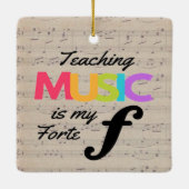 の教え音楽は僕の得意の音楽先生ユーモア セラミックオーナメント (裏面)