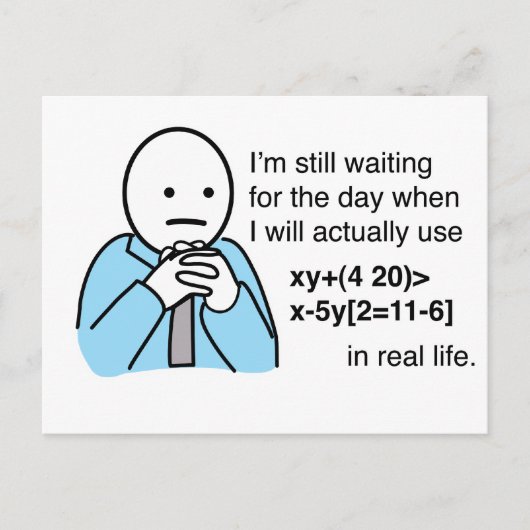 の数学は学何の用だ数学ユーモア ポストカード (正面)
