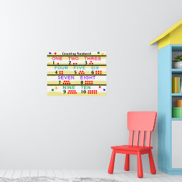 の数学数の赤い数ドット ポスター