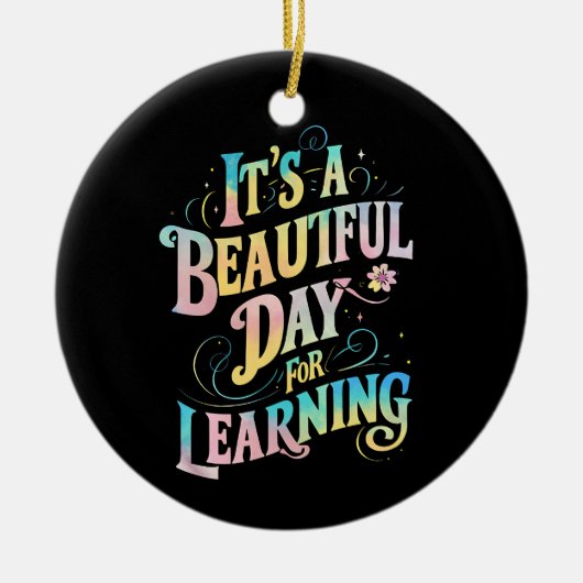 の新学期にとって美学しい日だ セラミックオーナメント (正面)