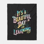 の新学期にとって美学しい日だ フリースブランケット (正面)