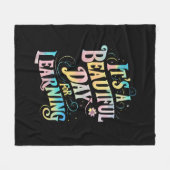 の新学期にとって美学しい日だ フリースブランケット (正面(横))