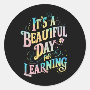 の新学期にとって美学しい日だ ラウンドシール