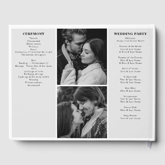 の新聞結婚おもしろい白黒フォトキープサケ ゲストブック (裏面)