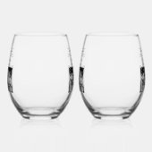 の新聞結婚おもしろい白黒フォトキープサケ ステムなしワイングラス (左)