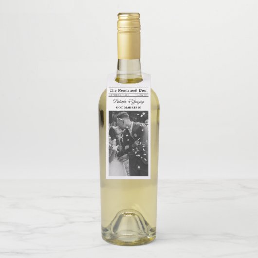 の新聞結婚おもしろい白黒写真ありがとう ボトルネックタグ (ボトル)