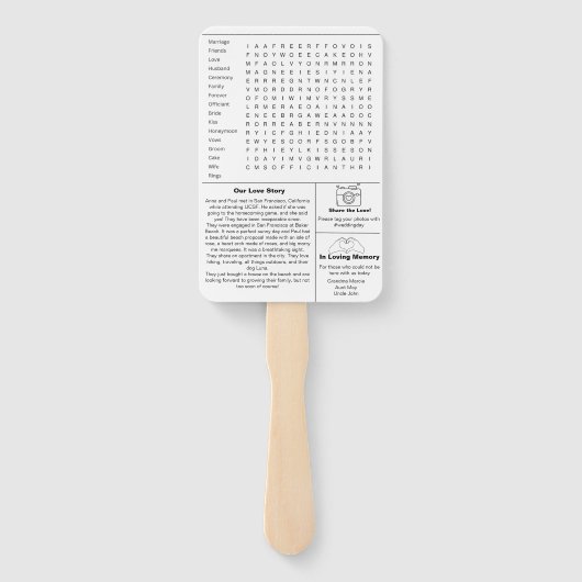 の新聞結婚ポストプログラムファン ハンドファン (裏面)