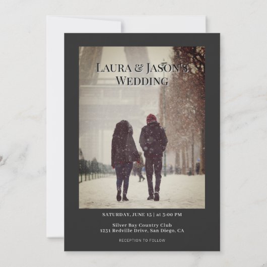 の新聞結婚招待状、フォトウェディング招待 招待状 (裏面)