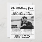 の新聞結婚招待状、フォトウェディング招待 招待状 (正面)