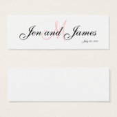 の新郎新婦結婚モノグラムピンクのプロファイルカード (正面&裏面)