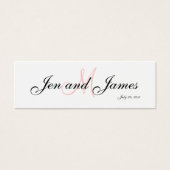 の新郎新婦結婚モノグラムピンクのプロファイルカード (正面)