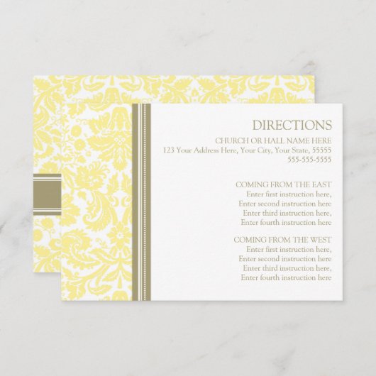 の方向結婚カードtanイエローダマスク エンクロージャーカード (正面/裏面)