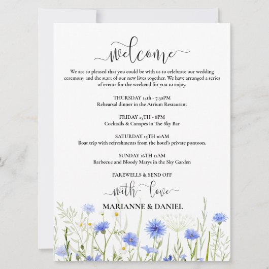 の旅程結婚ブルーデータデジタル課題 案内状 (正面)