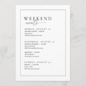 の旅程結婚歓迎バッグレターのタイムラインカード メニュー (裏面)