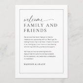 の旅程結婚歓迎バッグレターのタイムラインカード メニュー (正面)