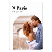 の旅行結婚テーマの目的地の写真と名前 テーブルナンバー (正面)