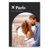 の旅行結婚テーマの目的地の写真と名前 テーブルナンバー (正面)