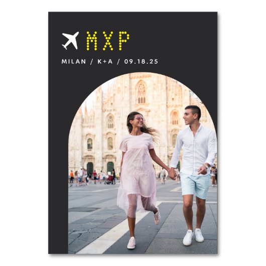 の旅行結婚テーマ写真&空港コード テーブルナンバー (裏面)