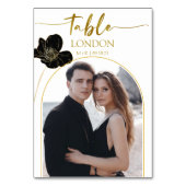 の旅行結婚先の名前フォトホワイト金ゴールド テーブルナンバー (裏面)