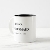 の日パーソナライズされた付と名前の付け添え ツートーンマグカップ (正面左)