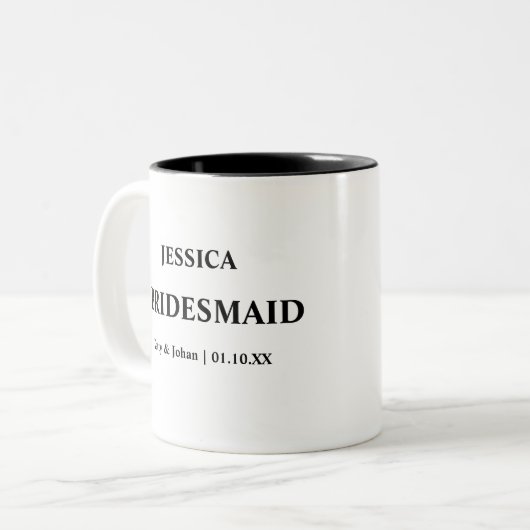の日パーソナライズされた付と名前の付け添え ツートーンマグカップ (正面左)