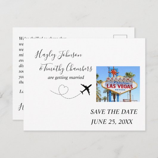 の日付をネバ結婚ダ州ラスベガスに保存 シーズンポストカード (正面/裏面)
