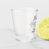 の日付結婚と名前Bridesmaidのパーソナライズされた引用文 ショットグラス (左)