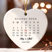 の日付結婚ハートカレンダー記念日ギフト オーナメント